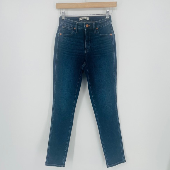 Madewell Denim - Madewell Curvy High Rise Skinny Jeans Dark Wash Size 23 Classic Rigid‎ Denim